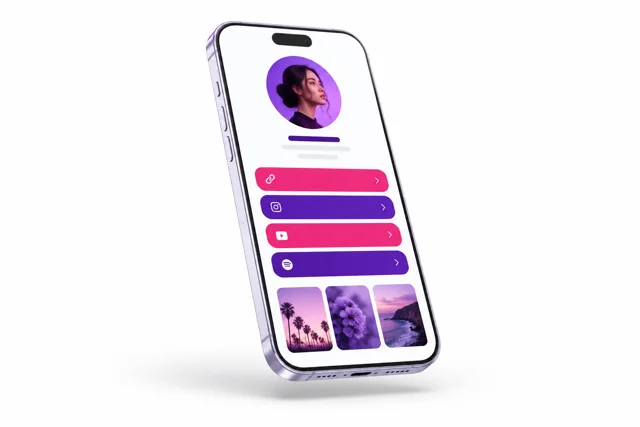 Ilustrasi 3D Biolink & Landing Page dengan latar putih