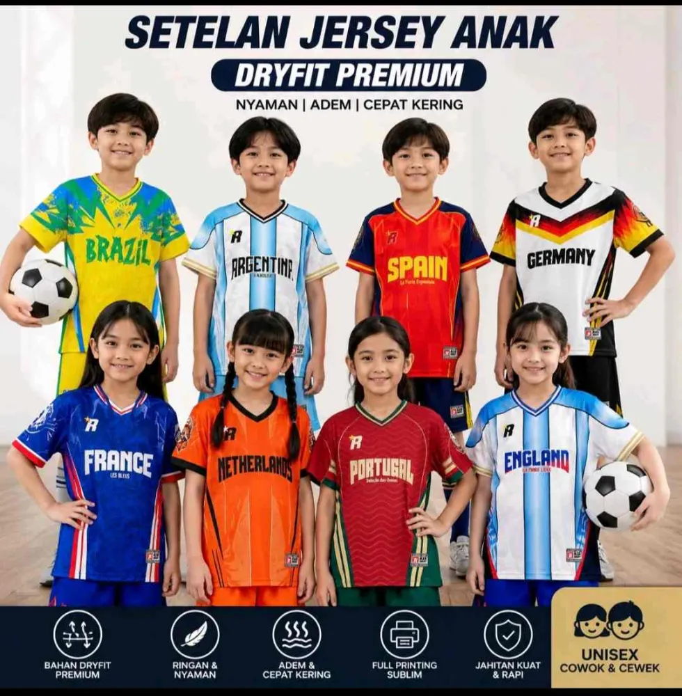 Setelan Jersey Bola Anak Piala Dunia 2026 Baju Bola Anak