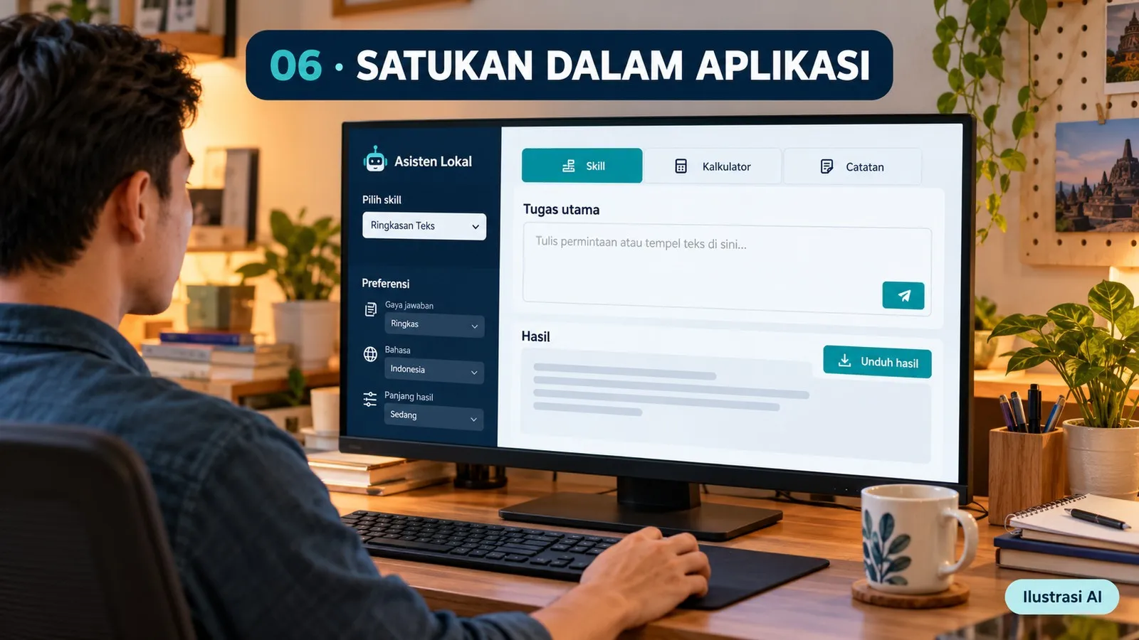 Menyatukan skill, profil, kalkulator, dan catatan dalam satu aplikasi Menyatukan skill, profil, kalkulator, dan catatan dalam satu aplikasi