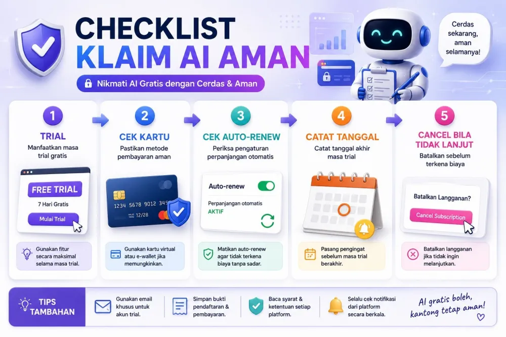 Checklist aman klaim trial AI