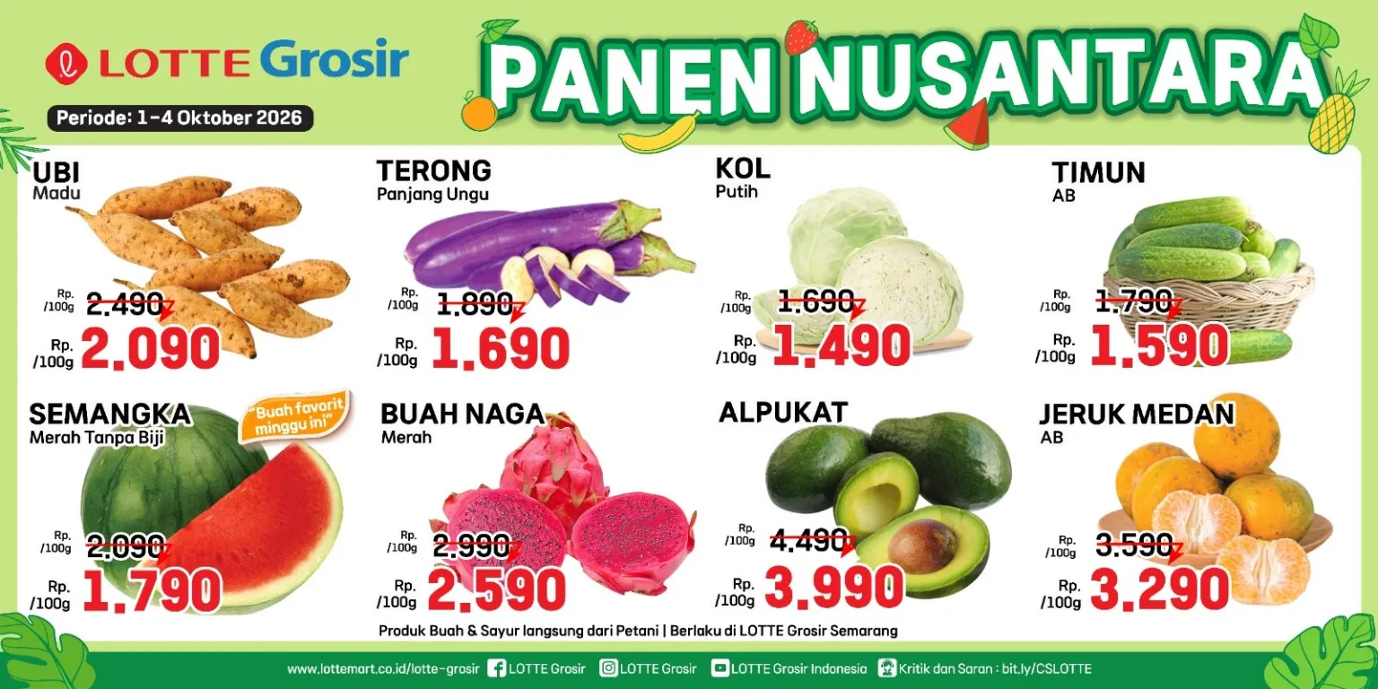 Katalog Panen Nusantara LOTTE Grosir Semarang 1 sampai 4 Oktober 2026 Katalog Panen Nusantara LOTTE Grosir Semarang 1 sampai 4 Oktober 2026