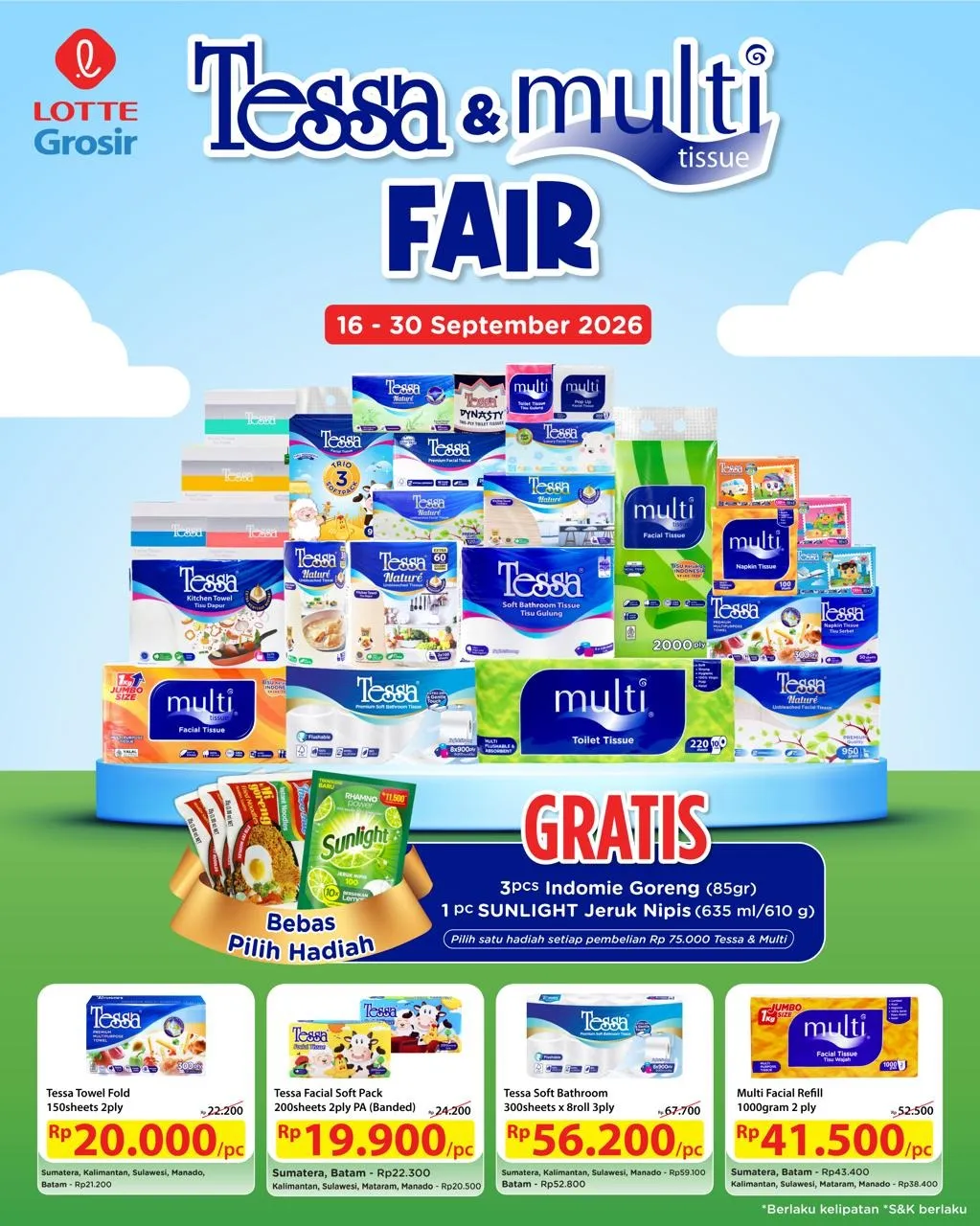 Promo Tessa dan Multi Tissue Fair di LOTTE Grosir periode 16-30 September 2026