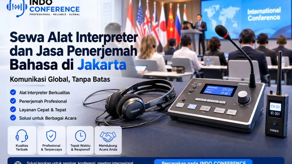 Ilustrasi rental alat interpreter dan jasa penerjemah bahasa di Jakarta oleh Indo Conference