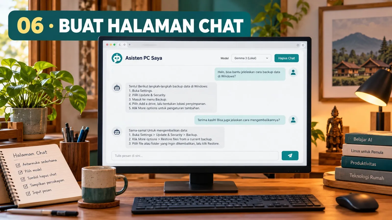 Membuat antarmuka chatbot lokal di browser