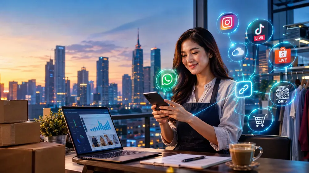 Statistik Adopsi Digital UMKM 2026: 78% Mengandalkan WhatsApp, Live Commerce, dan Integrasi Biolink - Gambar 1 Statistik Adopsi Digital UMKM 2026: 78% Mengandalkan WhatsApp, Live Commerce, dan Integrasi Biolink - Gambar 1
