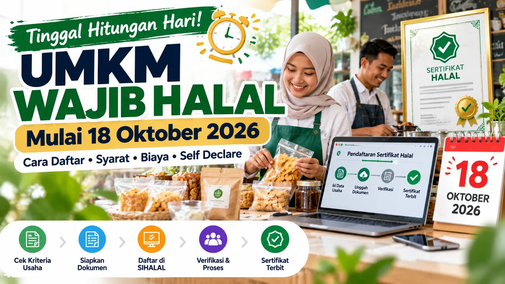 Wajib Halal UMKM Mulai 18 Oktober 2026: Cara Daftar, Syarat, Biaya, dan Panduan Lengkap
