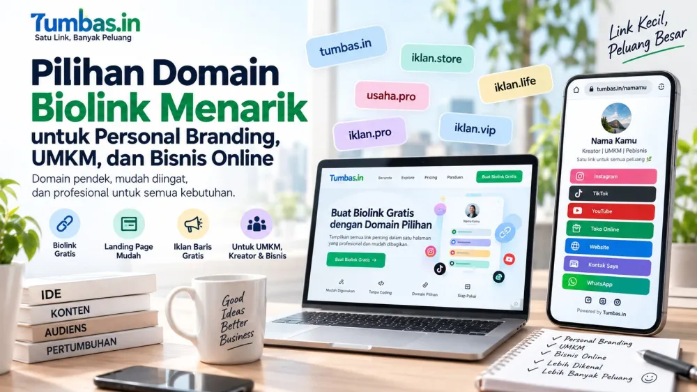 Domain Biolink yang Bagus dan Menarik untuk Personal Branding, UMKM, dan Bisnis Online