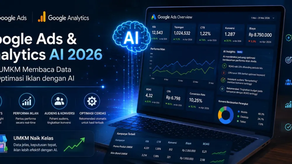 Google Ads dan Analytics AI 2026 untuk optimasi iklan UMKM