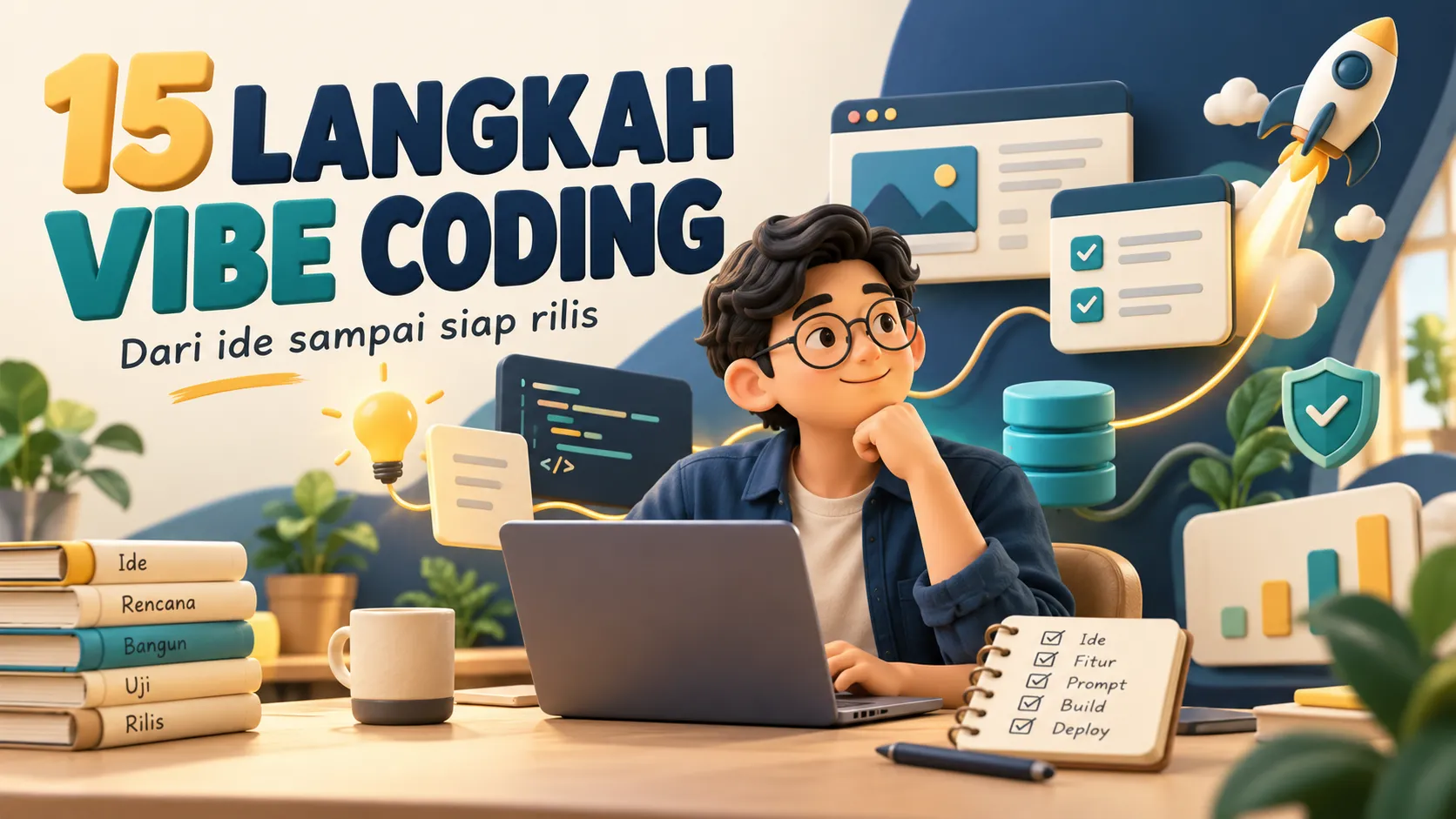 Feature image: pengembang dan alur kerja vibe coding