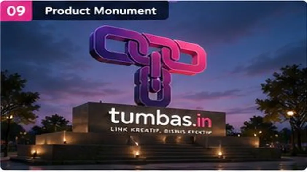 Product Monument — contoh visual prompt AI dengan logo Tumbas.in Product Monument — contoh visual prompt AI dengan logo Tumbas.in