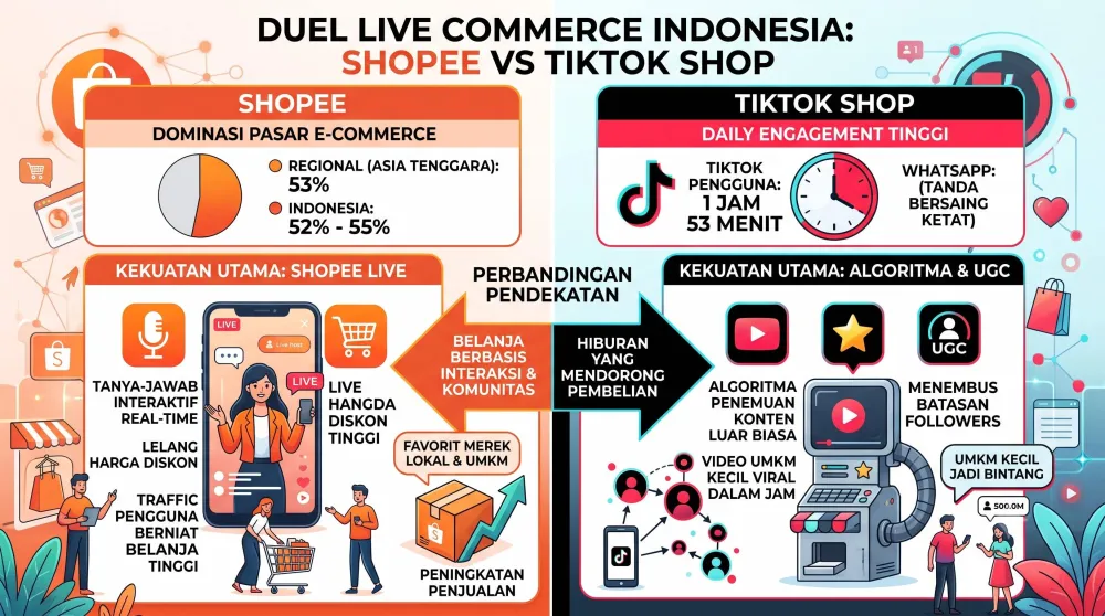 Statistik Adopsi Digital UMKM 2026: 78% Mengandalkan WhatsApp, Live Commerce, dan Integrasi Biolink - Gambar 3 Statistik Adopsi Digital UMKM 2026: 78% Mengandalkan WhatsApp, Live Commerce, dan Integrasi Biolink - Gambar 3