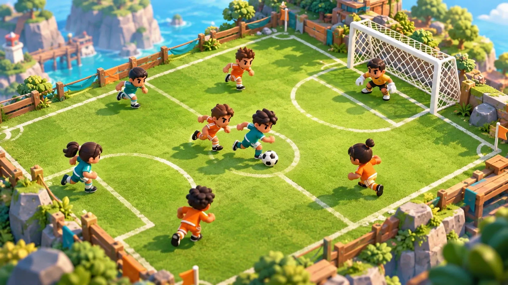 Ilustrasi konsep Sepak bola mini — Gol Satu Menit Ilustrasi konsep Sepak bola mini — Gol Satu Menit