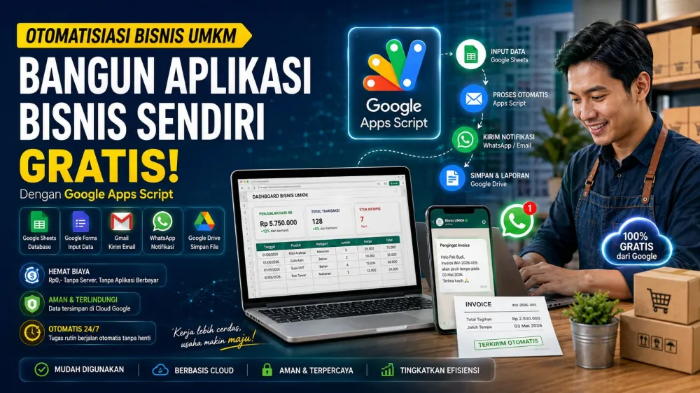 Modal Rp0 Hasil Nyata! Cara Pintar UMKM Bikin Aplikasi Bisnis Otomatis Pakai Google Apps Script (Tanpa Perlu Jago Coding)