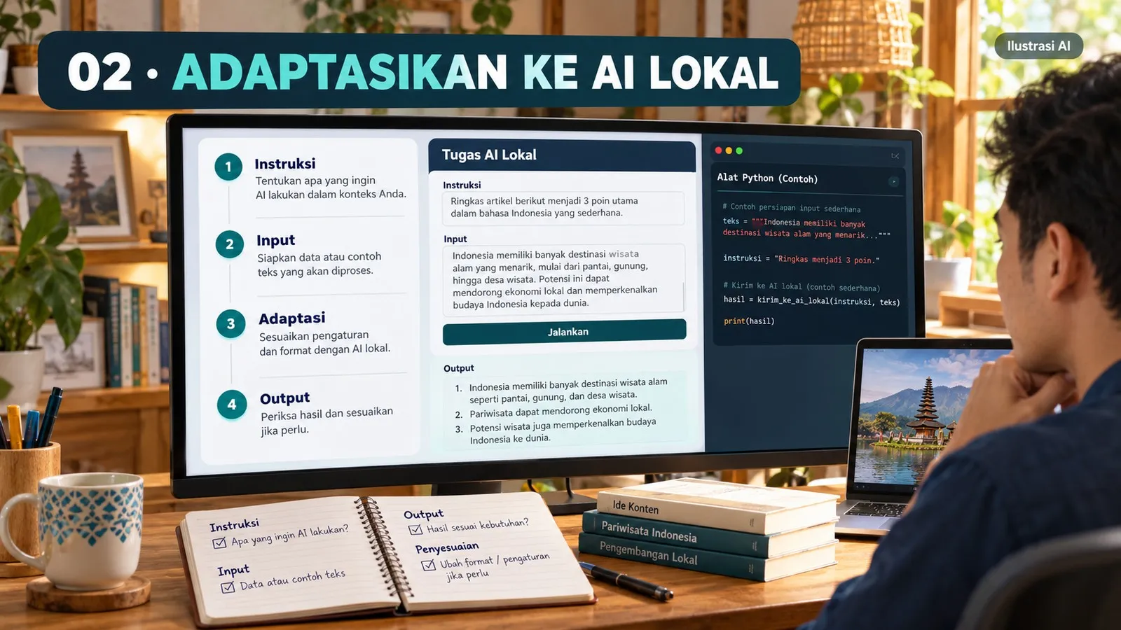 Mengadaptasi instruksi dan tools ke aplikasi AI lokal