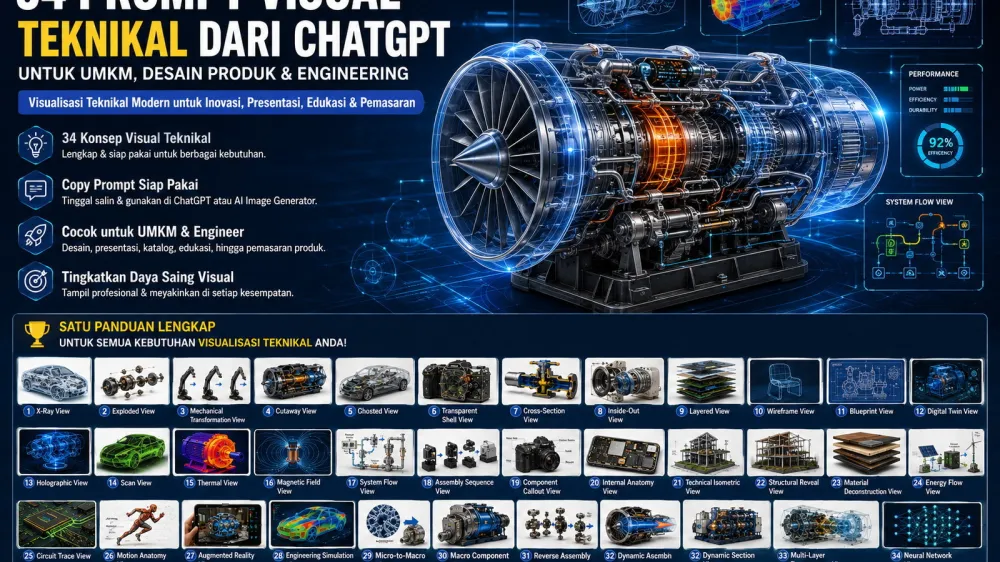 34 Prompt Visual Teknikal dari ChatGPT untuk UMKM, desain produk dan engineering 34 Prompt Visual Teknikal dari ChatGPT untuk UMKM, desain produk dan engineering