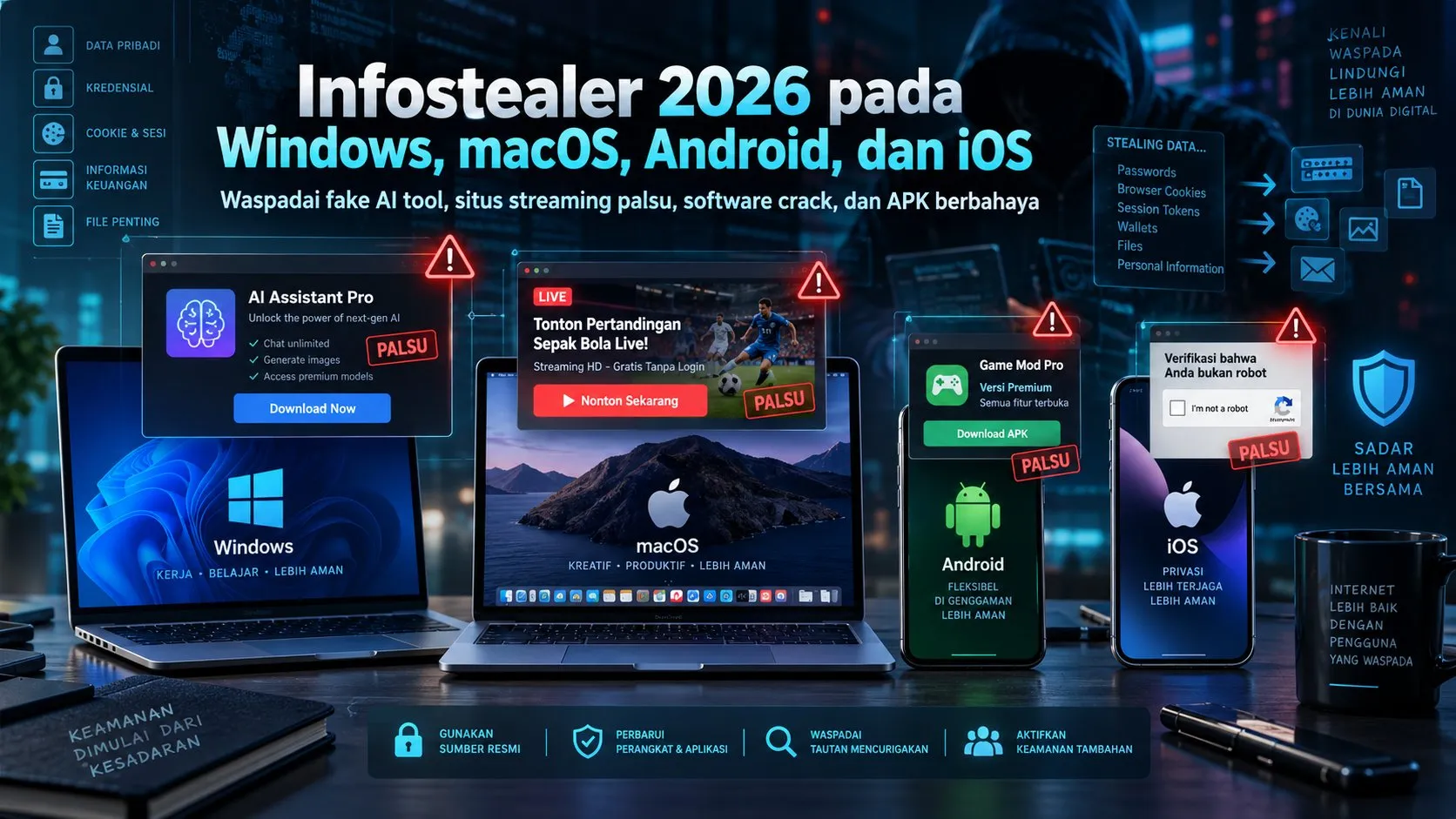 Infostealer 2026: Daftar Stealer Windows, macOS, Android & Modus Fake AI