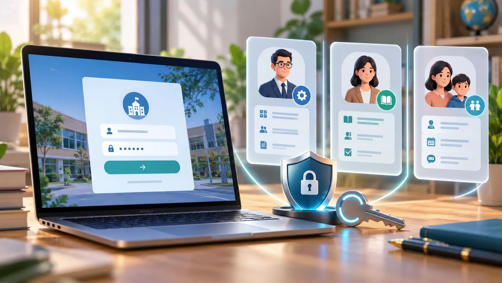 Ilustrasi langkah 9: login dan hak akses