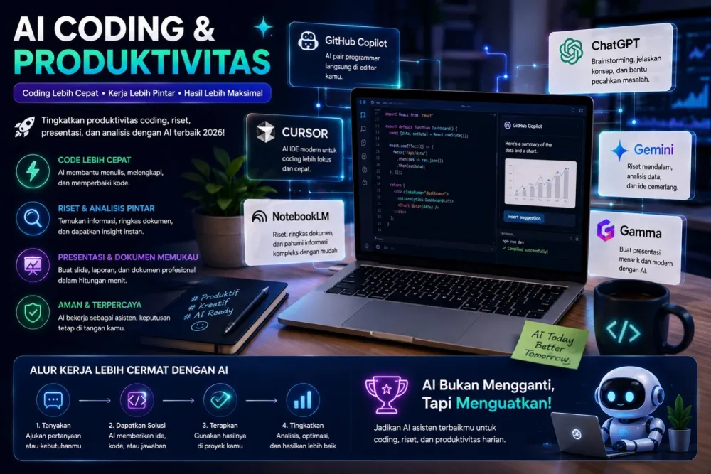 AI coding riset presentasi dan produktivitas gratis