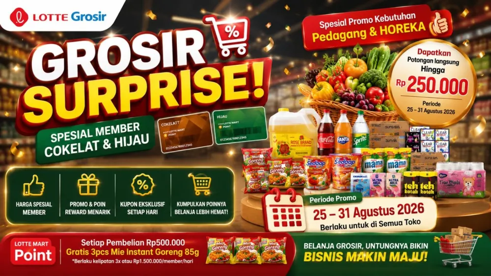 Promo Lotte Grosir untuk pedagang dan HOREKA periode 25 sampai 31 Agustus 2026 Promo Lotte Grosir untuk pedagang dan HOREKA periode 25 sampai 31 Agustus 2026