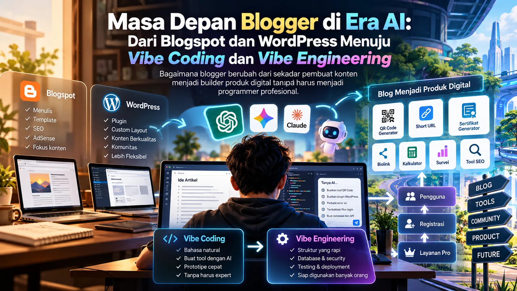 Masa Depan Blogger di Era AI: Blogspot, WordPress dan Vibe Engineering