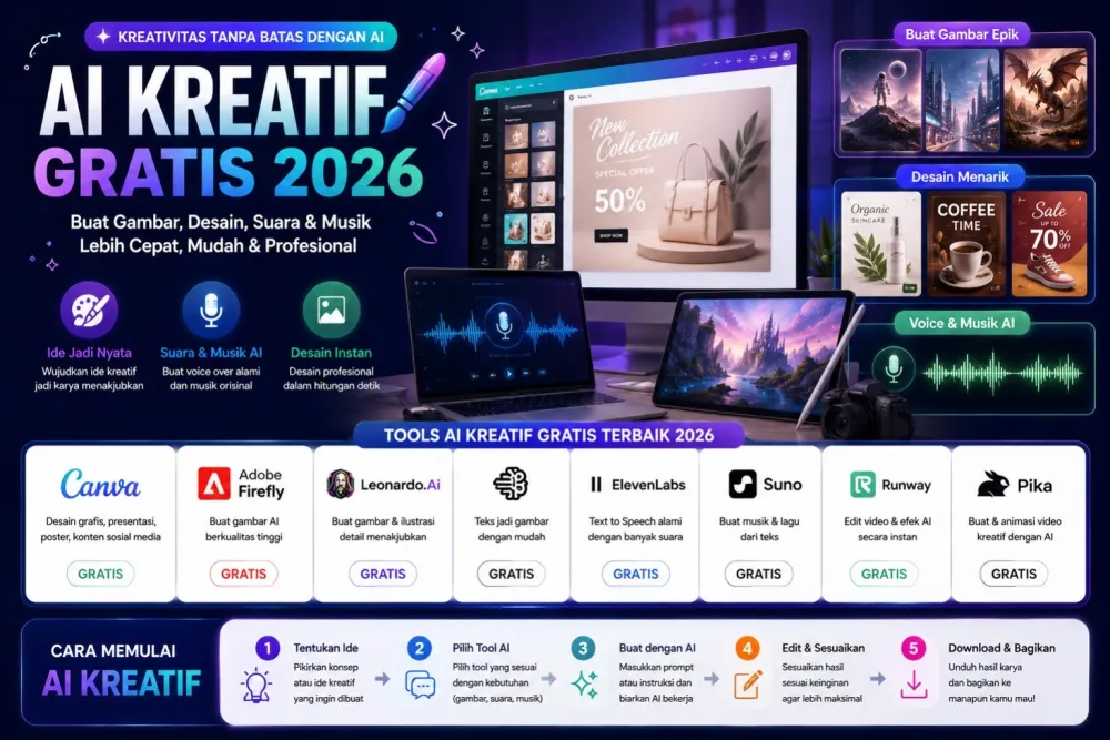 AI gambar desain voice dan musik gratis