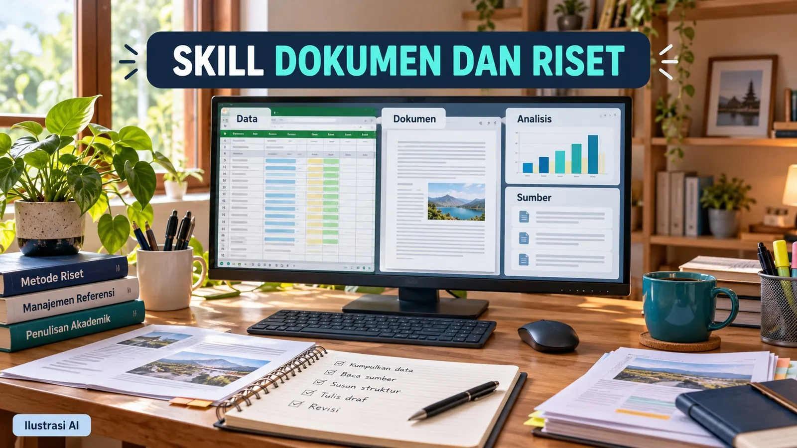 Skill untuk Word, PDF, spreadsheet, statistik, dan riset