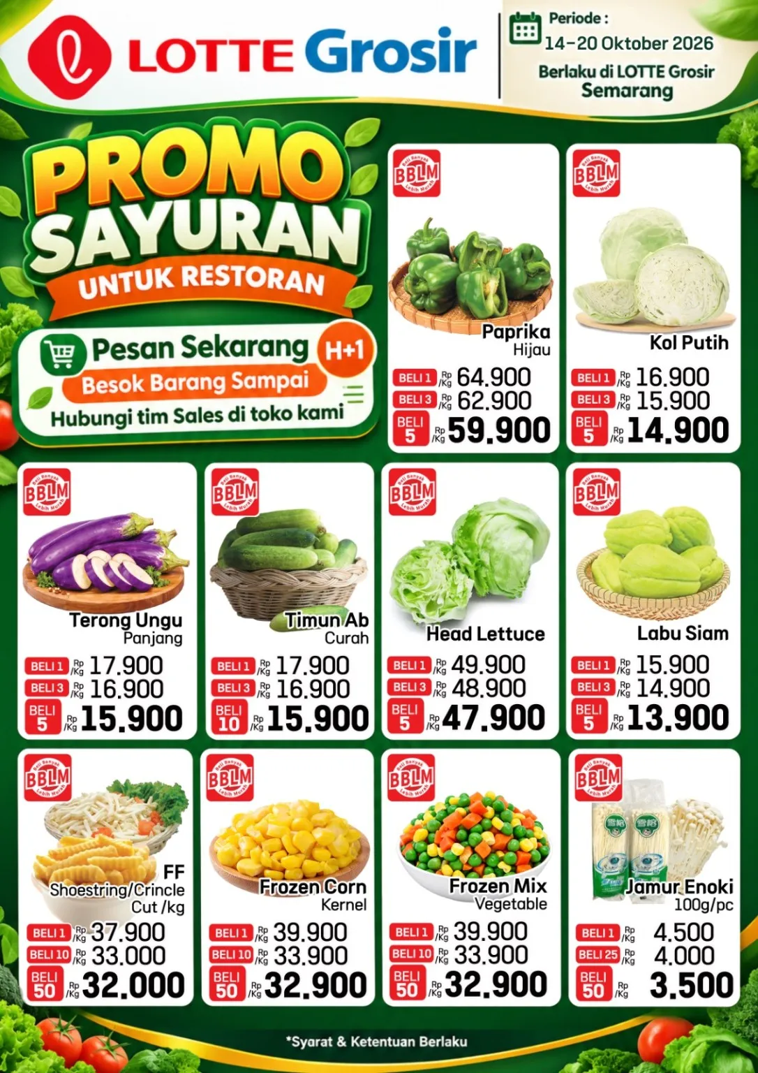 Katalog promo sayuran restoran Semarang 14&ndash;20 Oktober 2026