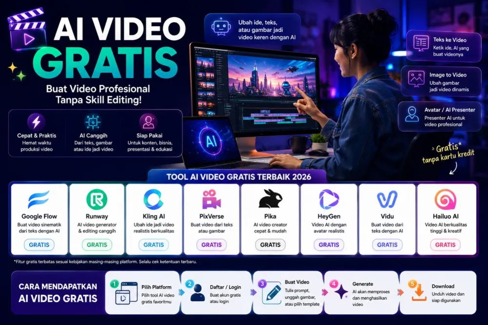 AI video gratis Veo Runway Kling PixVerse dan lainnya