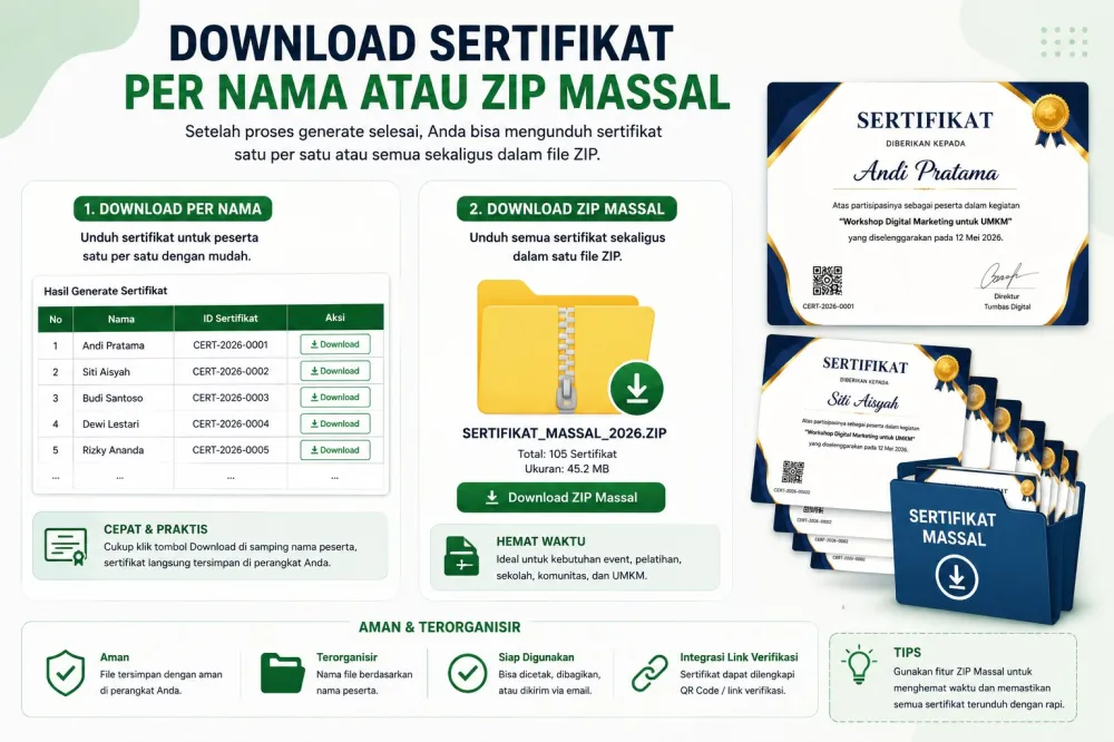 5. Download Per Nama atau ZIP Massal