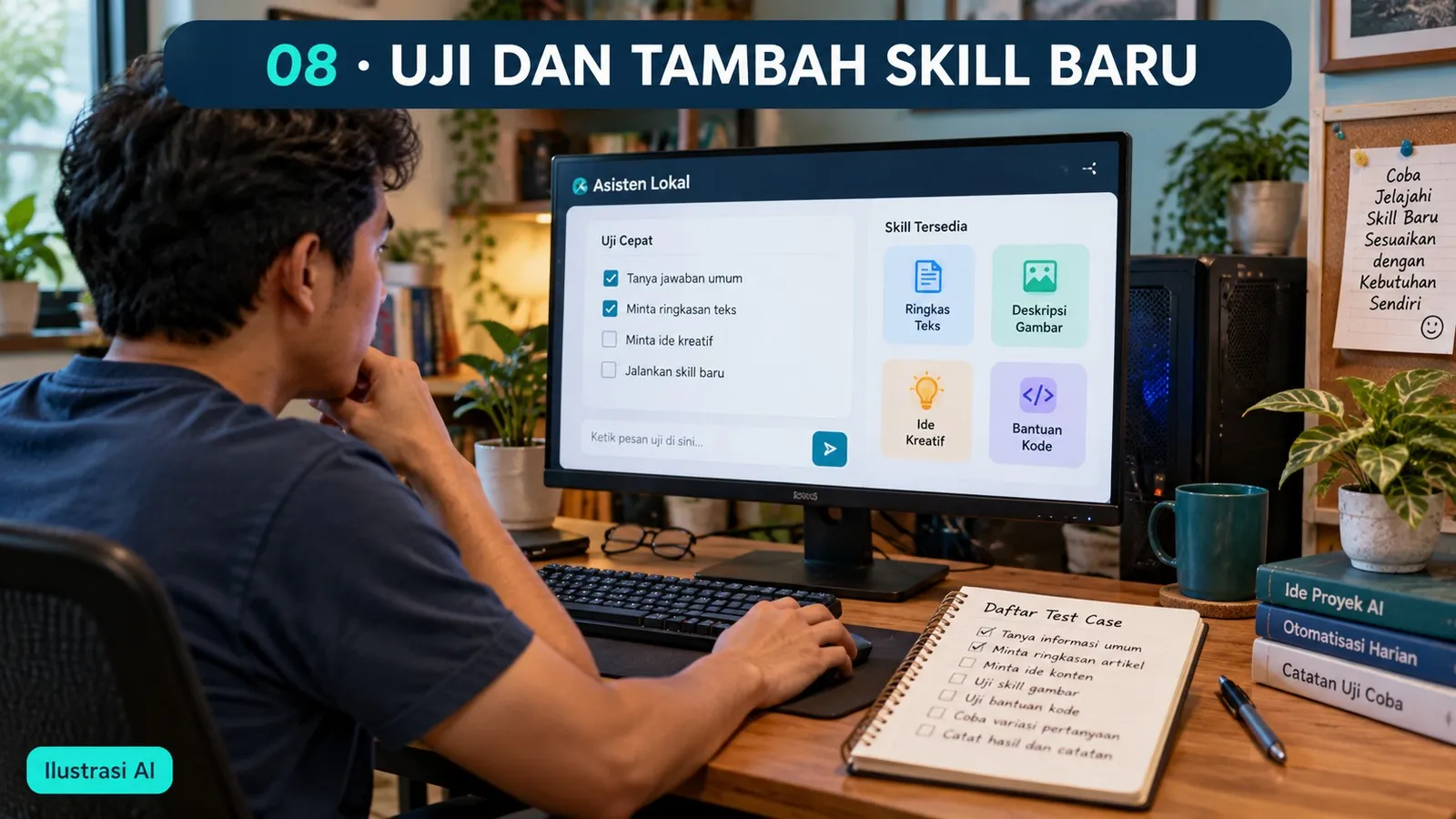 Menguji fitur dan menambahkan skill baru sesuai kebutuhan Menguji fitur dan menambahkan skill baru sesuai kebutuhan