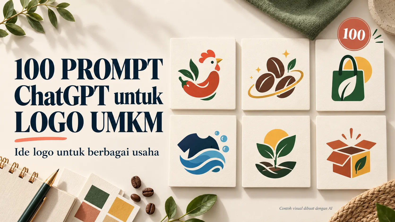 100 prompt ChatGPT untuk logo usaha dan UMKM dengan contoh logo berbagai bidang 100 prompt ChatGPT untuk logo usaha dan UMKM dengan contoh logo berbagai bidang