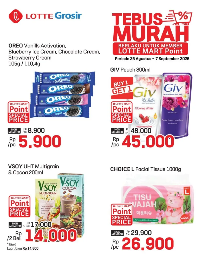 Promo Tebus Murah Oreo Giv V-Soy dan Choice L facial tissue