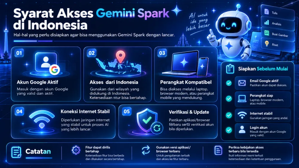 Syarat akses Gemini Spark di Indonesia