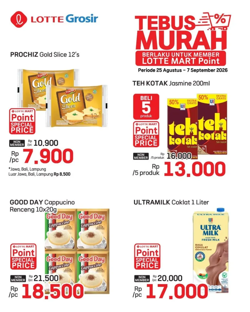 Promo Tebus Murah Lotte Grosir Prochiz Teh Kotak Good Day dan Ultramilk