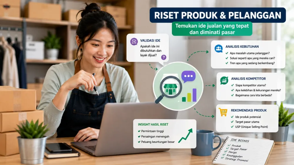 Ilustrasi Riset & Strategi untuk UMKM menggunakan ChatGPT