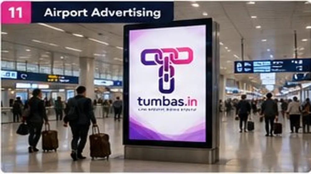 Airport Advertising — contoh visual prompt AI dengan logo Tumbas.in Airport Advertising — contoh visual prompt AI dengan logo Tumbas.in