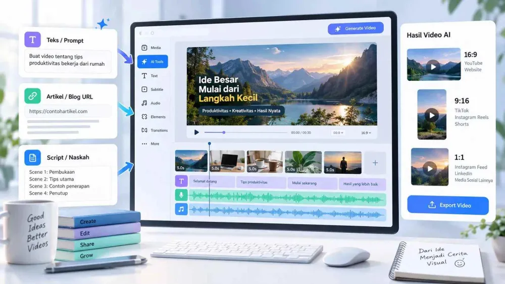 FlexClip AI Video Editor 2026: Teks, Artikel & Script