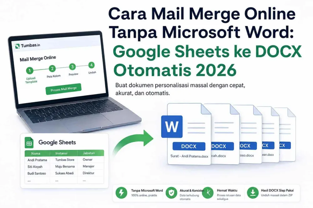 Cara Mail Merge Online Tanpa Microsoft Word 2026 | Tumbas.in