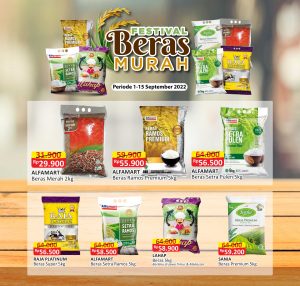 Promo Beras Murah harga super hemat mulai dari Rp 29.900 - Festival Beras Alfamart