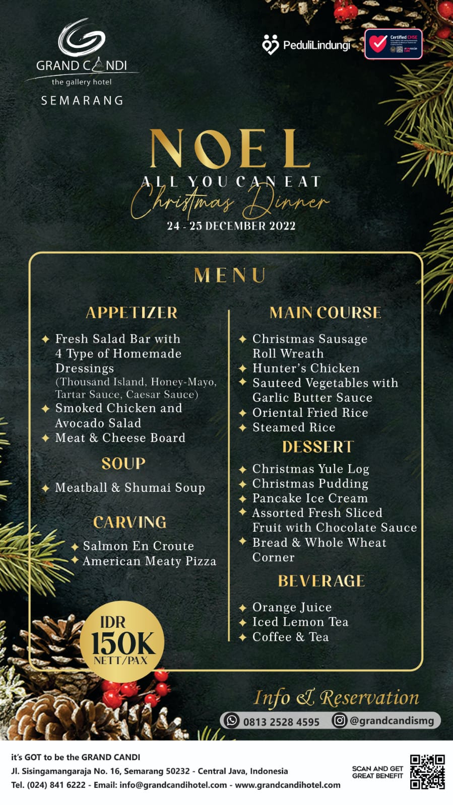 Promo All You Can Eat Grand Candi Hotel Semarang - Noel Christmas Dinner 2022