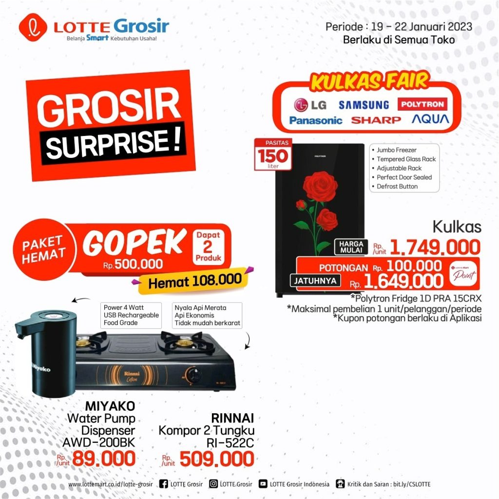 Promo Lotte Grosir Surprise Periode 19-22 Januari 2023